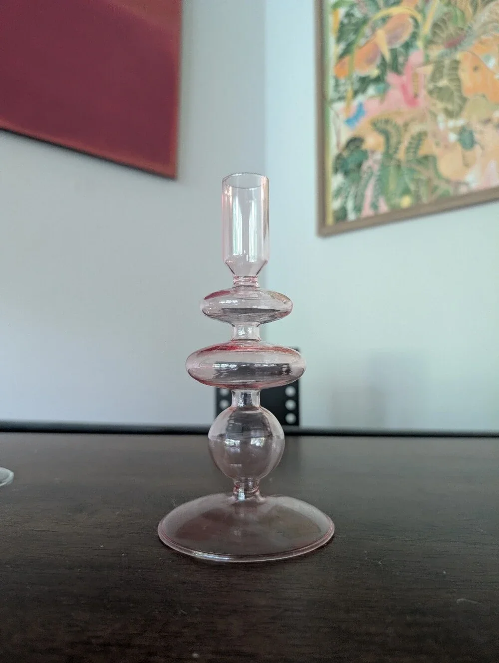 Colorful Glass Candlestick Holder